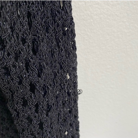 Wilfred Free Aritzia Black Mesh Pullover Tunic Sweater Crew Neck Viscose - Picture 7 of 9